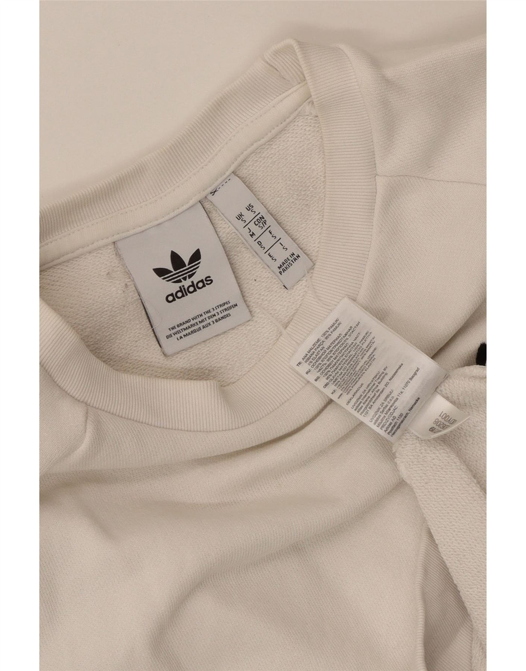 Adidas feminino oversized moletom jumper reino unido 10 pequeno algodão branco