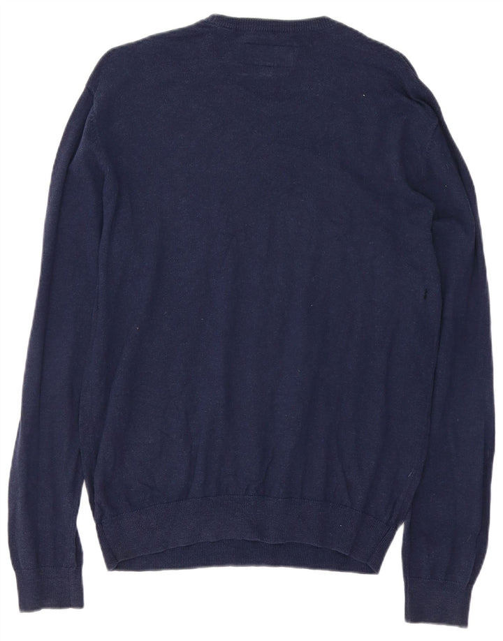 Suéter masculino Jack Wills com gola redonda, algodão azul marinho médio