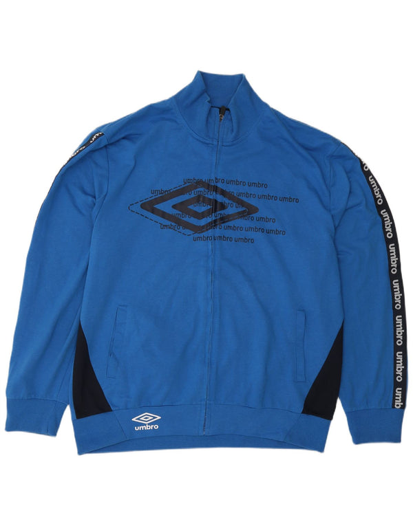 Umbro Mens Graphic Tracksuit Top Jacket 2XL Azul Colorblock Algodão
