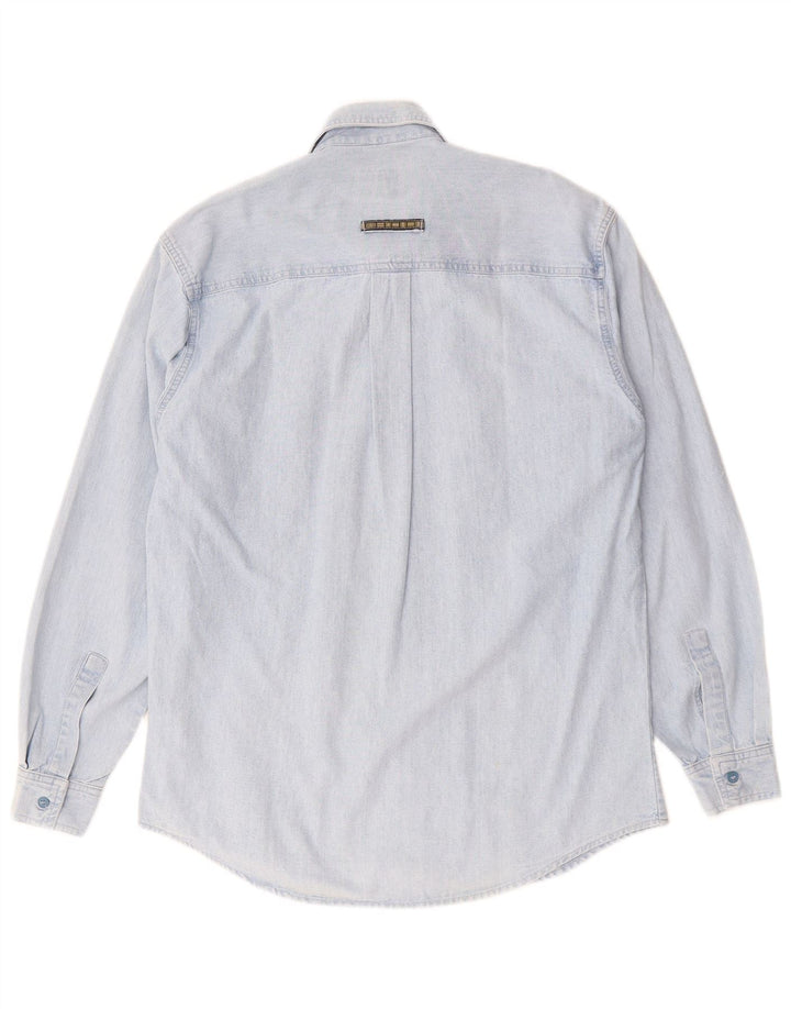 Camisa jeans masculina Quarry algodão azul médio