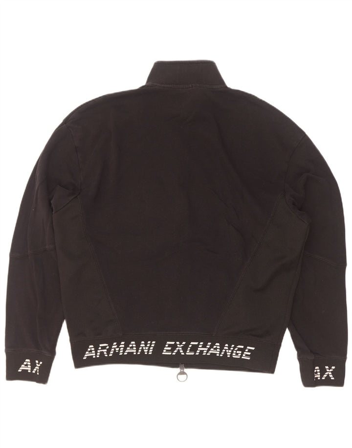 Armani Exchange Mens Graphic Tracksuit Top Jaqueta Médio Algodão Preto