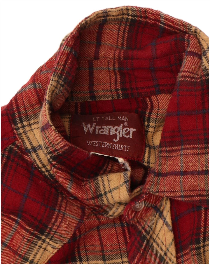 Camisa masculina de flanela Wrangler grande xadrez vermelho