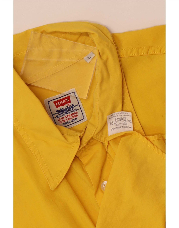 Camisa masculina de manga curta Levi's grande algodão amarelo