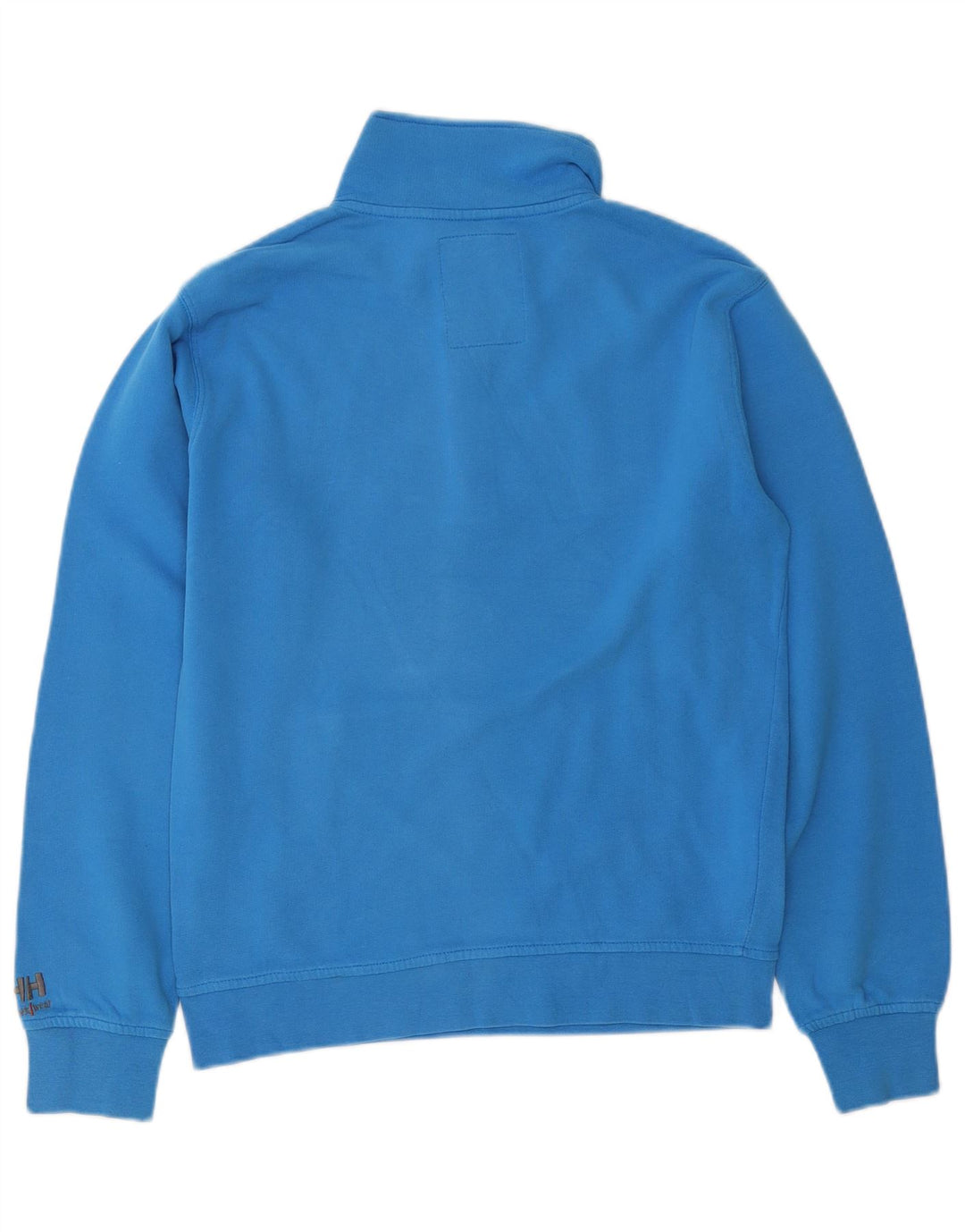 Moletom masculino Helly Hansen Workwear gráfico com zíper e gola pequena azul