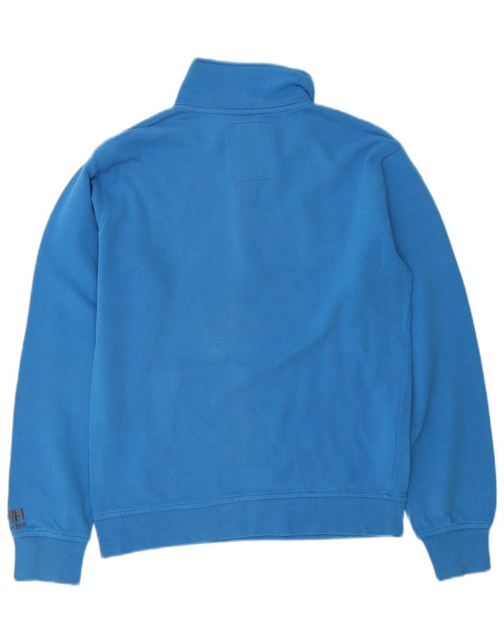 Moletom masculino Helly Hansen Workwear gráfico com zíper e gola pequena azul