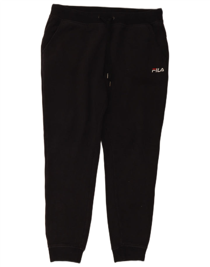 Calça de treino masculina Fila joggers grande algodão preto