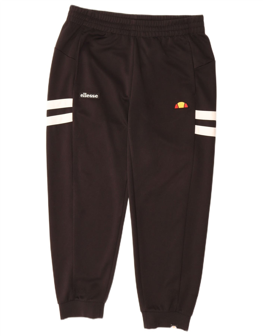 Calça de treino masculina ELLESSE, joggers, pequeno, preto, colorblock, poliéster