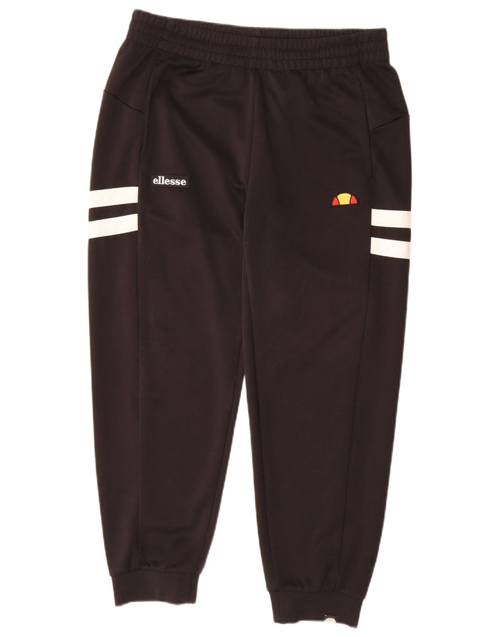 Calça de treino masculina ELLESSE, joggers, pequeno, preto, colorblock, poliéster