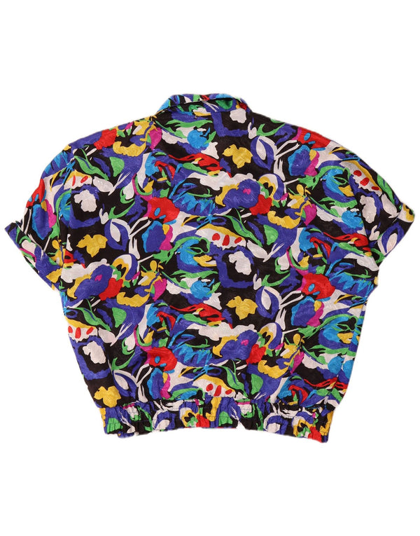 Blusa feminina vintage oversized EU 44 XL floral multicolorida