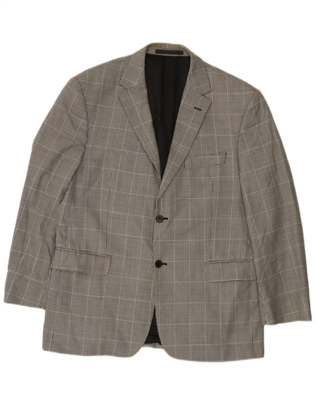 Jaqueta blazer masculina de 2 botões Marks & Spencer Reino Unido 42 grande preto Houndstooth