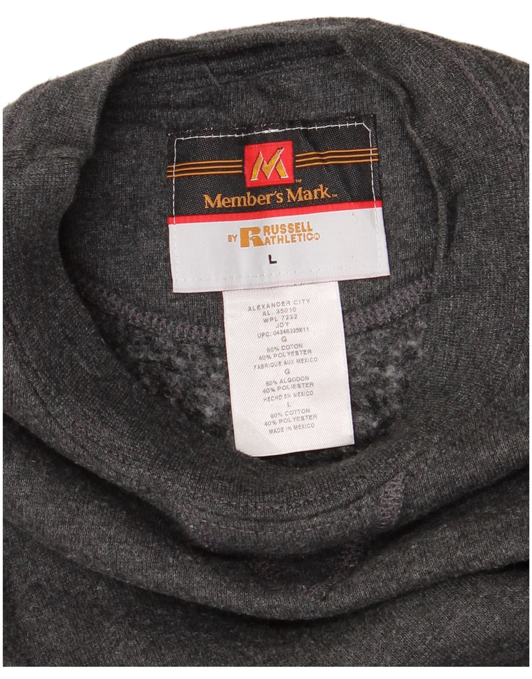 Suéter masculino RUSSELL ATLÉTICO grande algodão cinza