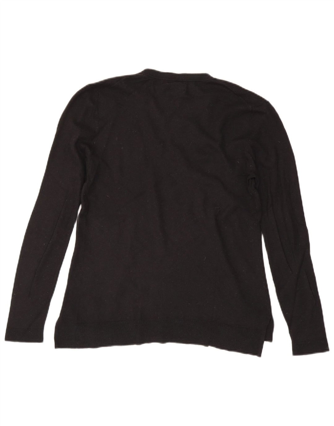 Suéter feminino Massimo Dutti com decote em V Reino Unido 14 grande lã preta