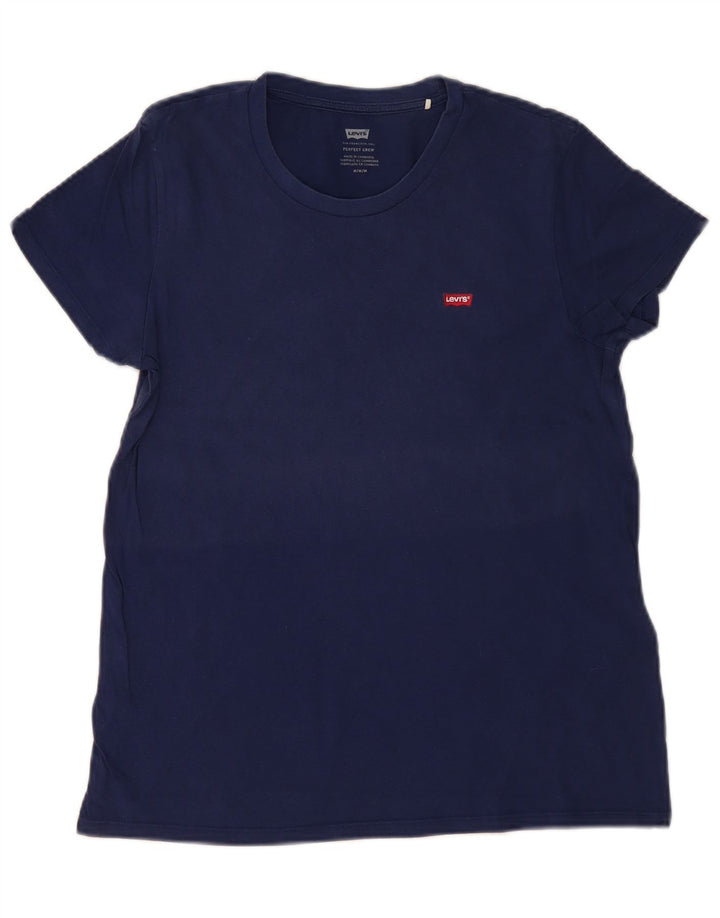 Camiseta feminina LEVI'S UK 12 algodão azul marinho médio