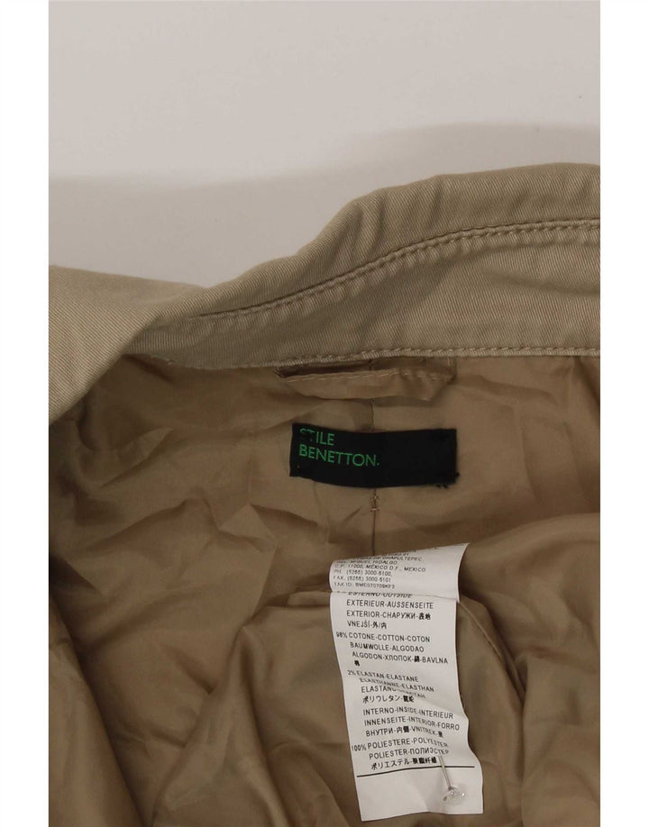 Jaqueta bomber feminina Benetton IT 44 algodão colorblock bege médio