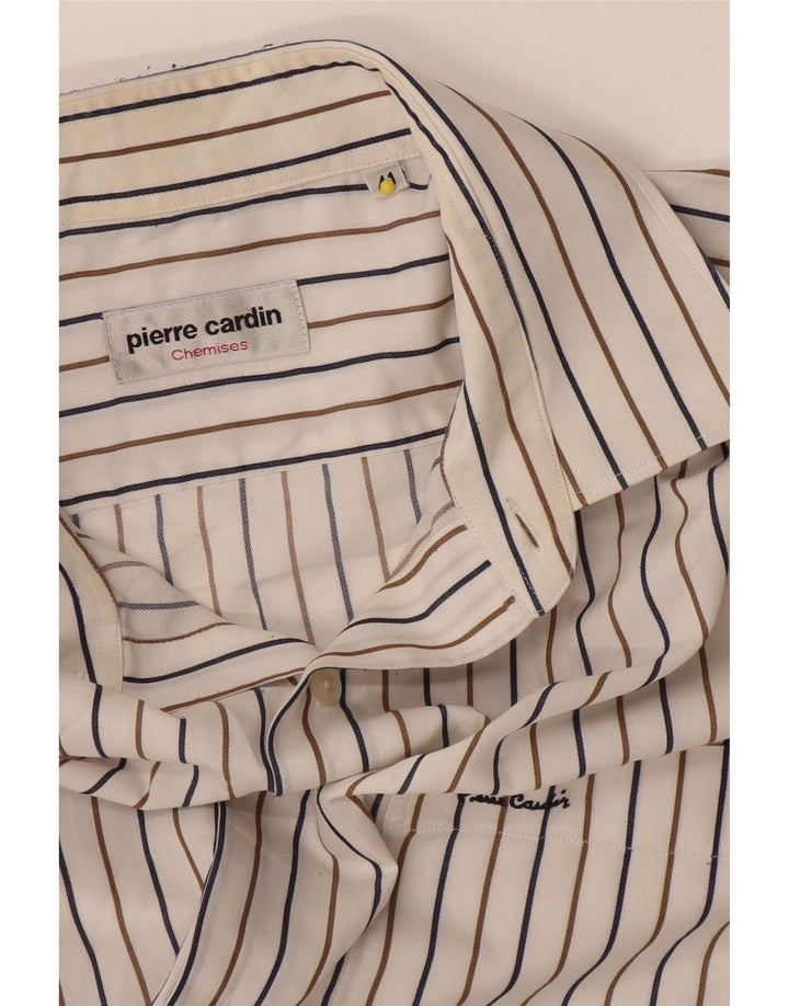 Camisa masculina Pierre Cardin tamanho 41 listrado branco médio