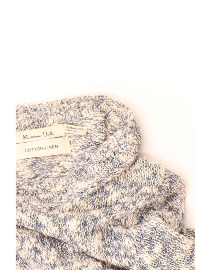 Suéter cardigã feminino MASSIMO DUTTI Reino Unido 12 algodão manchado cinza médio