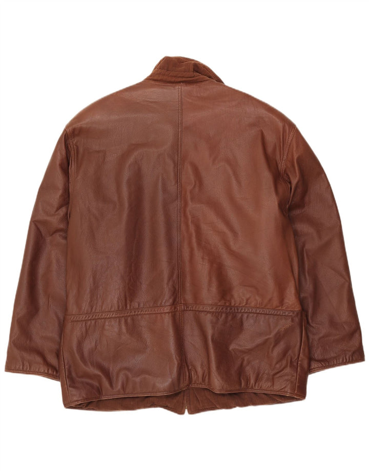 Jaqueta de couro masculina VINTAGE UK 42 XL couro marrom