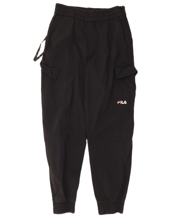 Fila Mens Cargo Calças de treino Joggers Médio Algodão Preto