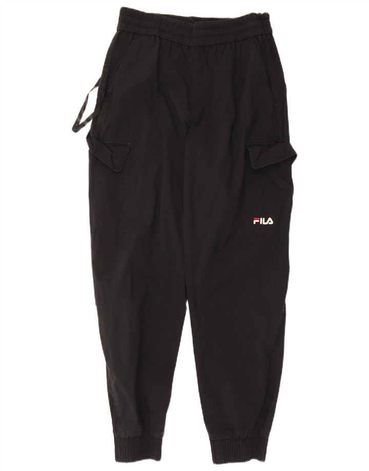 Fila Mens Cargo Calças de treino Joggers Médio Algodão Preto