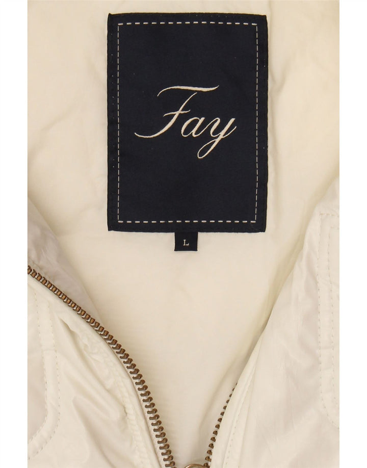 Jaqueta acolchoada feminina FAY UK 16 grande branco