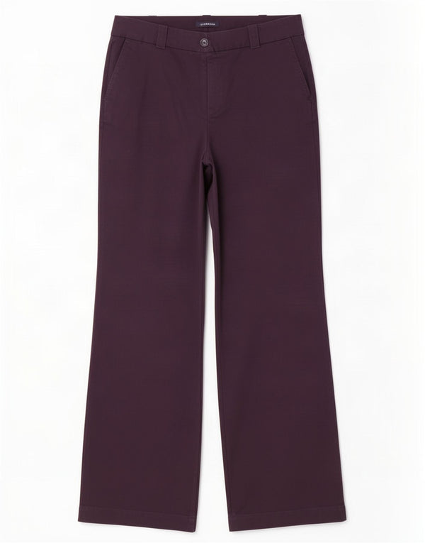 Calça Chino Feminina Lands End Cintura Alta Reino Unido 14 Grande W32 L33 Azul Marinho