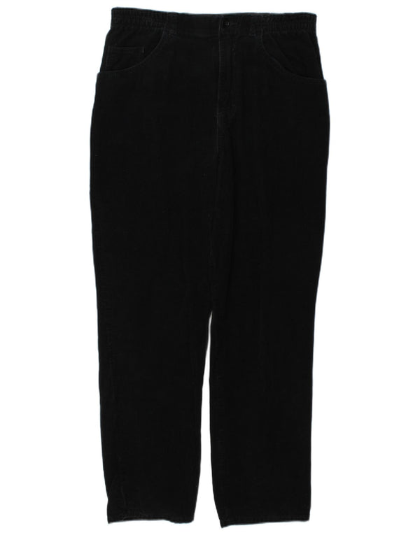 Calça feminina de veludo cotelê Marks & Spencer com cintura alta Reino Unido 10 pequena W27 L27 Bla