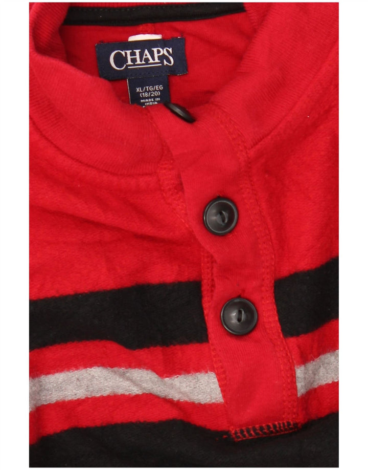Suéter CHAPS para meninos com gola e botão 15-16 anos XL vermelho colorblock