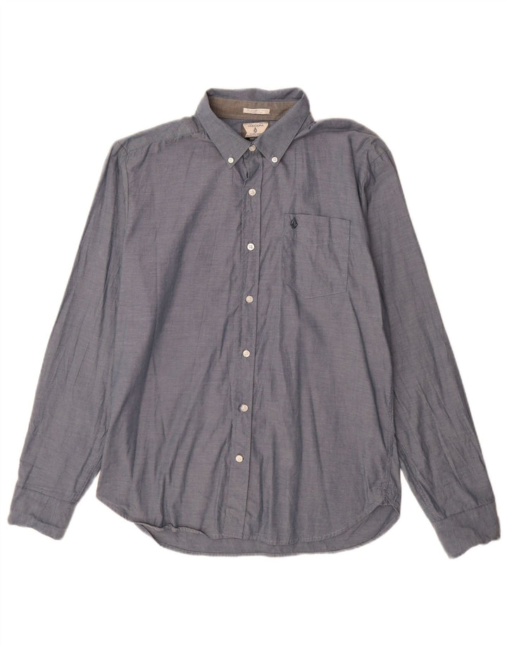 Camisa masculina Classic Fit da Volcom, algodão azul médio