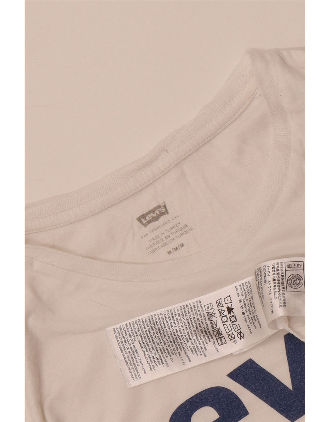 Camiseta gráfica masculina LEVI'S Top médio algodão branco