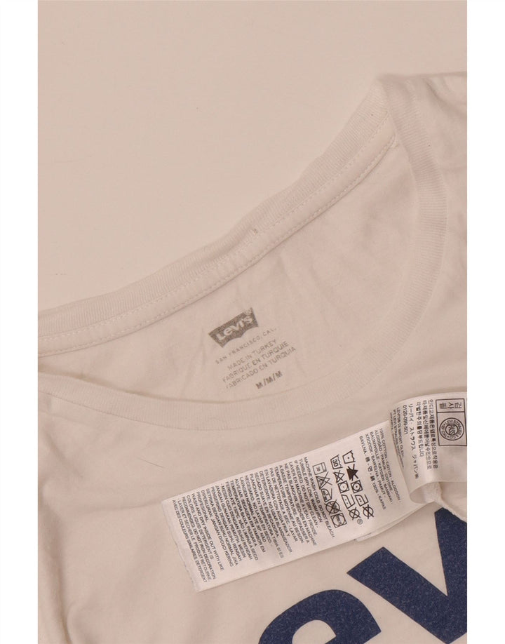 Camiseta gráfica masculina LEVI'S Top médio algodão branco