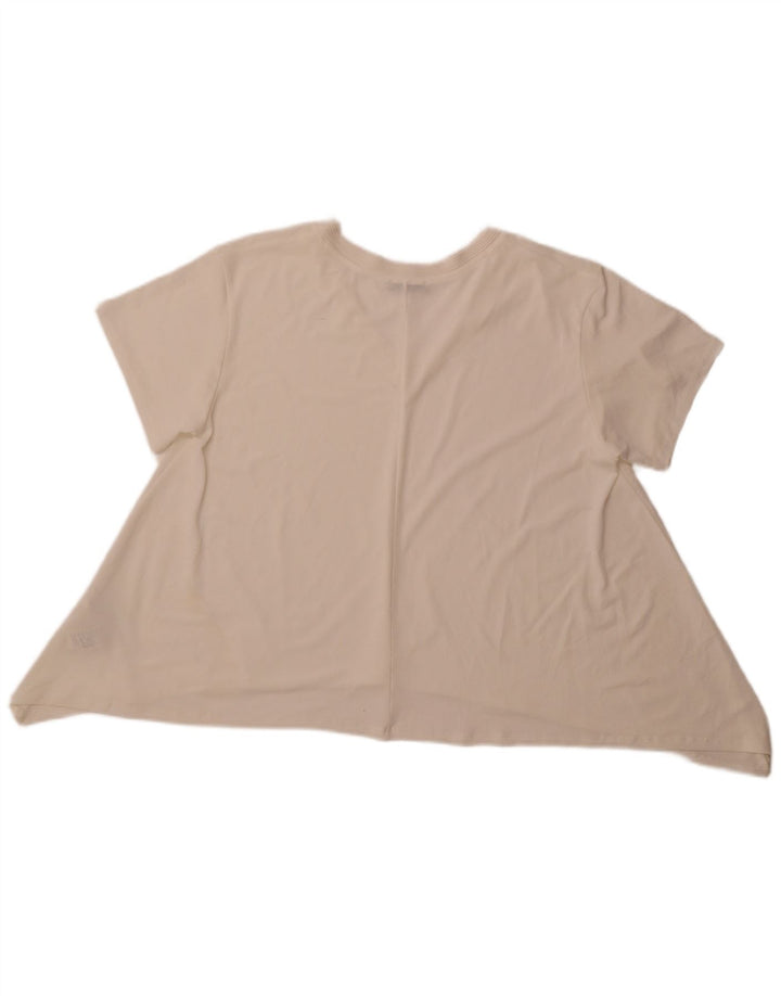 Blusa assimétrica feminina ZARA UK 16 grande poliéster branco