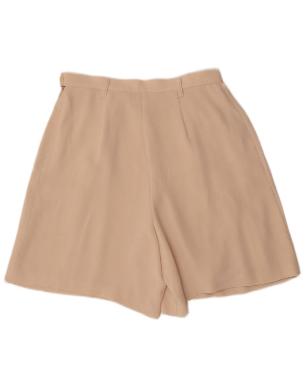 Shorts casuais femininos de cintura alta Marks & Spencer UK 12 médio W26 bege