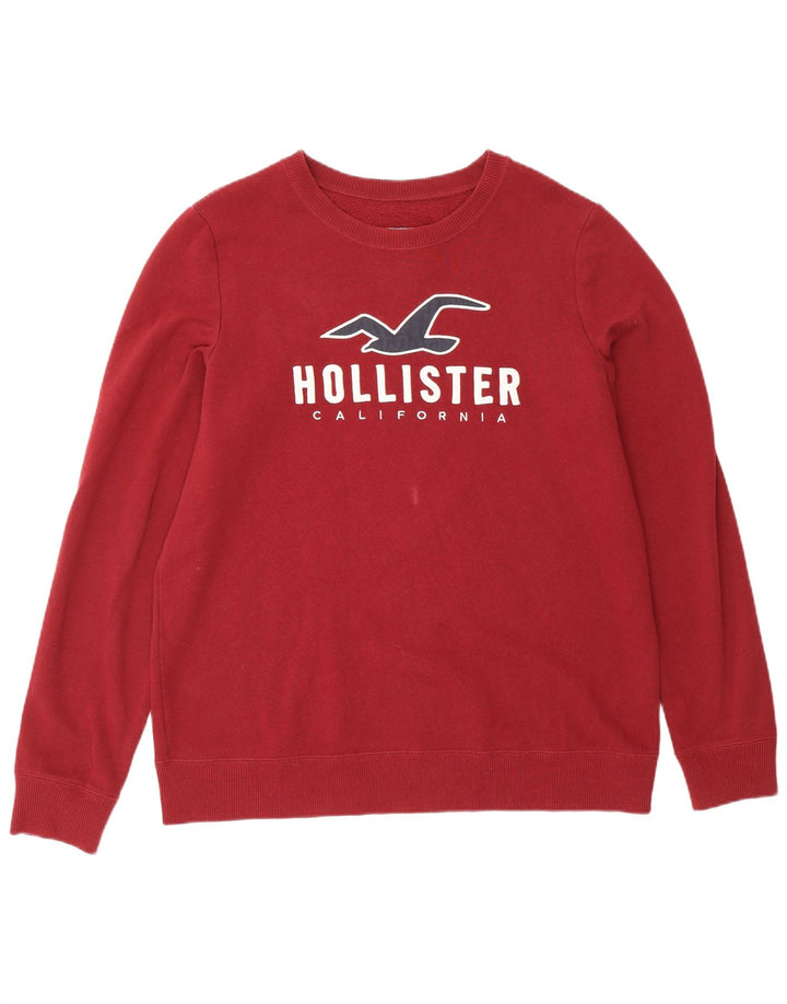 Suéter gráfico masculino HOLLISTER grande algodão Borgonha