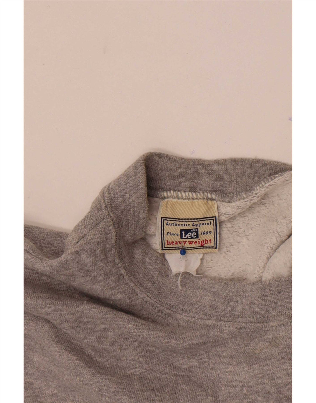 Lee moletom feminino jumper UK 14 algodão manchado cinza médio