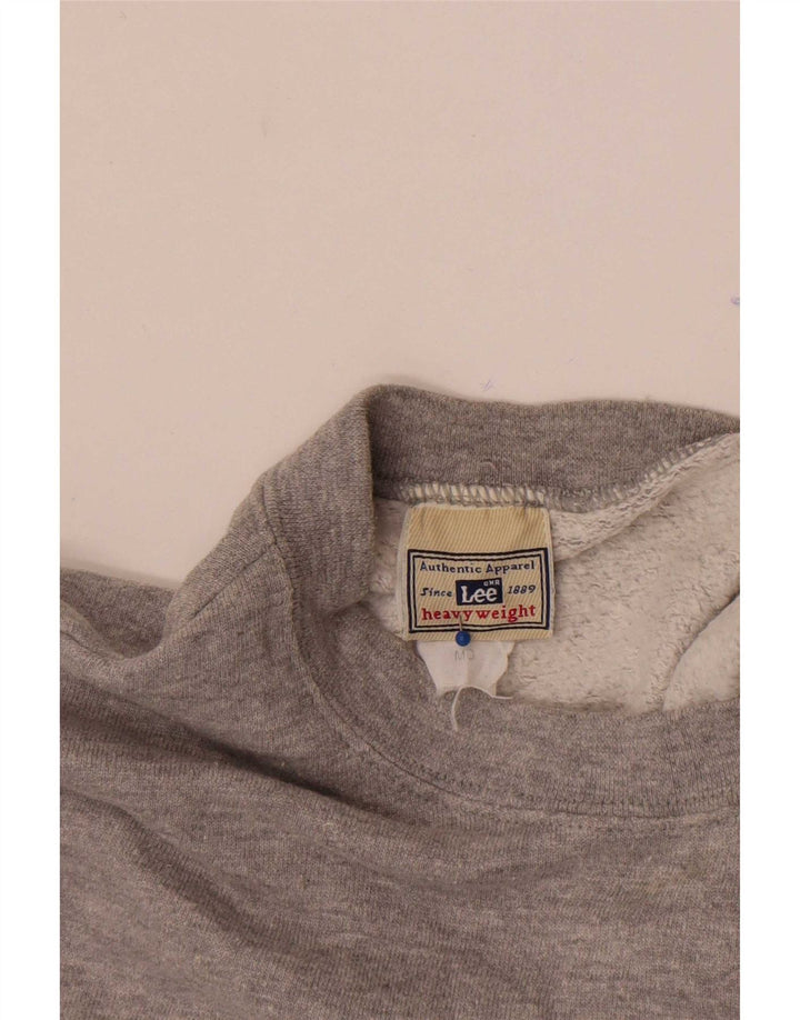 Lee moletom feminino jumper UK 14 algodão manchado cinza médio