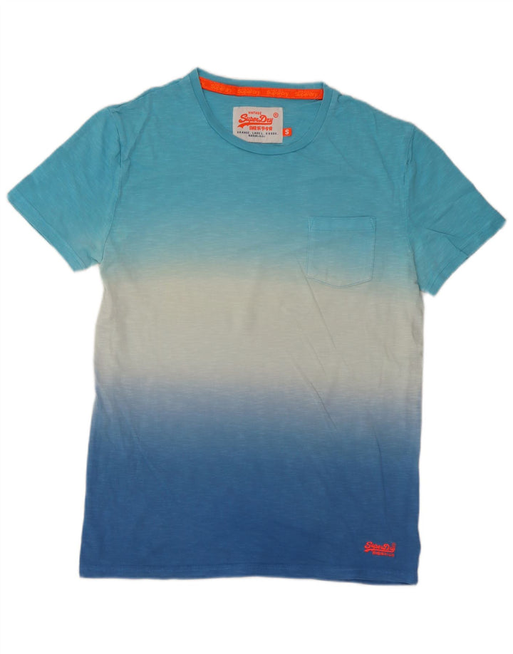 Camiseta masculina Superdry top pequeno azul tie-dye algodão