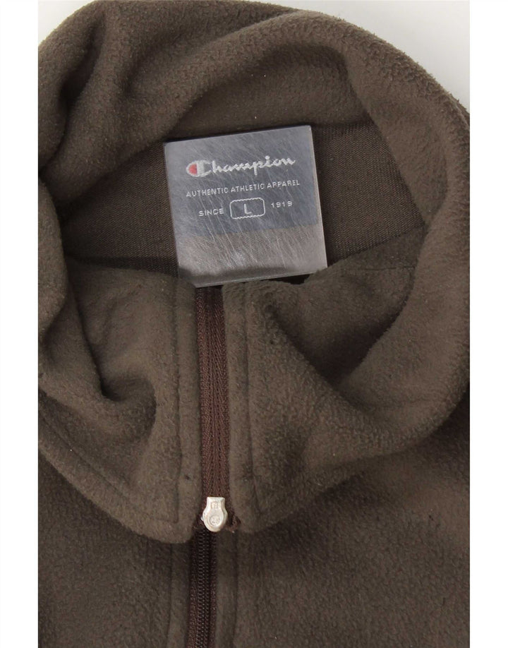 Jumper de lã masculino Champion com zíper e gola grande cinza