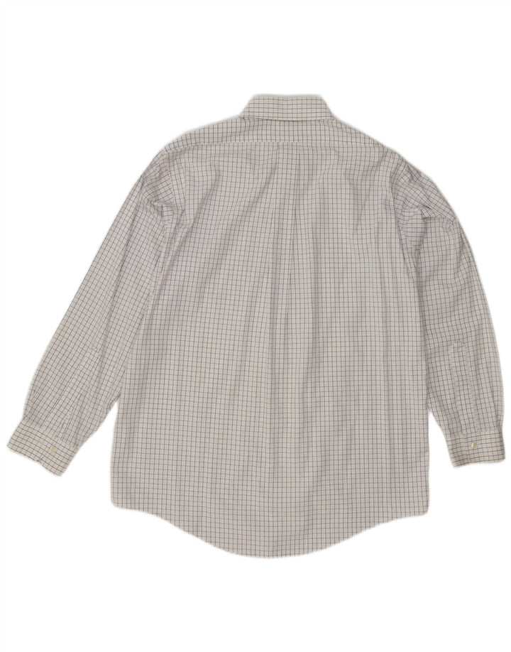 Camisa masculina de ajuste tradicional Brooks Brothers tamanho 15 1/2 xadrez branco médio