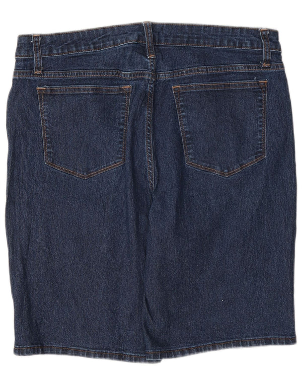 Lee Womens Riders Mid Rise Bermuda Jeans Shorts US 14 XL W34 Azul Algodão