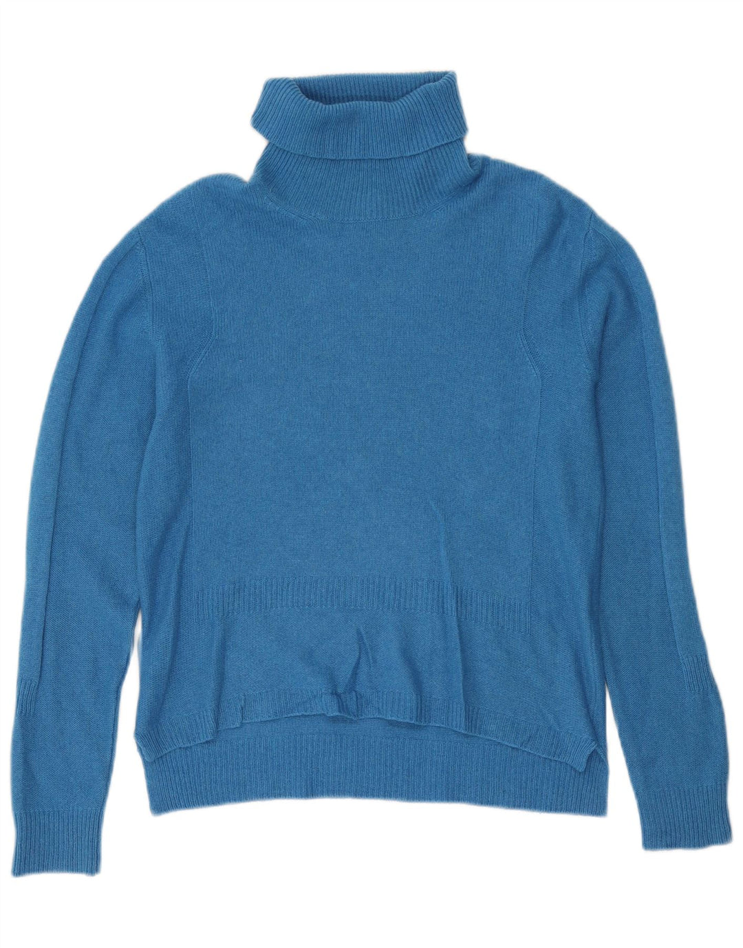 Suéter feminino Max & Co. com gola redonda Reino Unido 12 caxemira azul médio