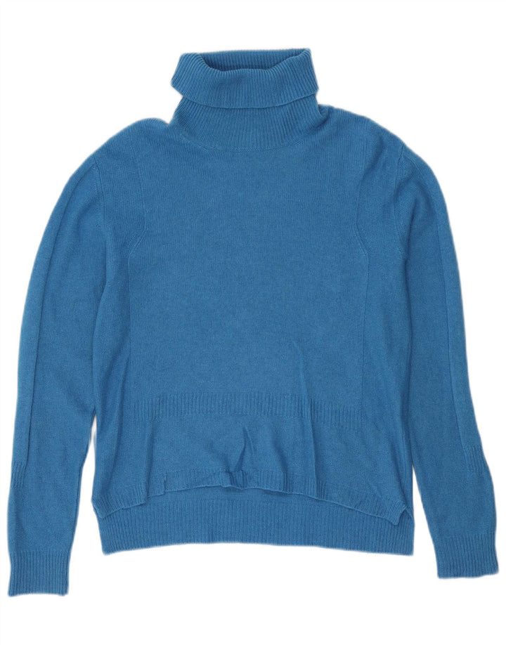 Suéter feminino Max & Co. com gola redonda Reino Unido 12 caxemira azul médio