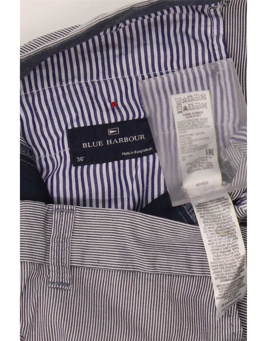 Shorts masculino Marks & Spencer Blue Harbor Chino W36 grande azul marinho
