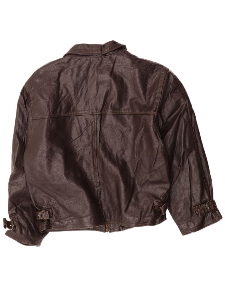 Jaqueta de couro masculina VINTAGE UK 42 XL couro marrom