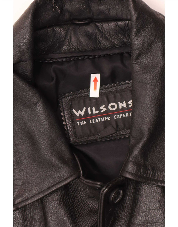 Jaqueta de couro masculina Wilsons UK 38 média preta