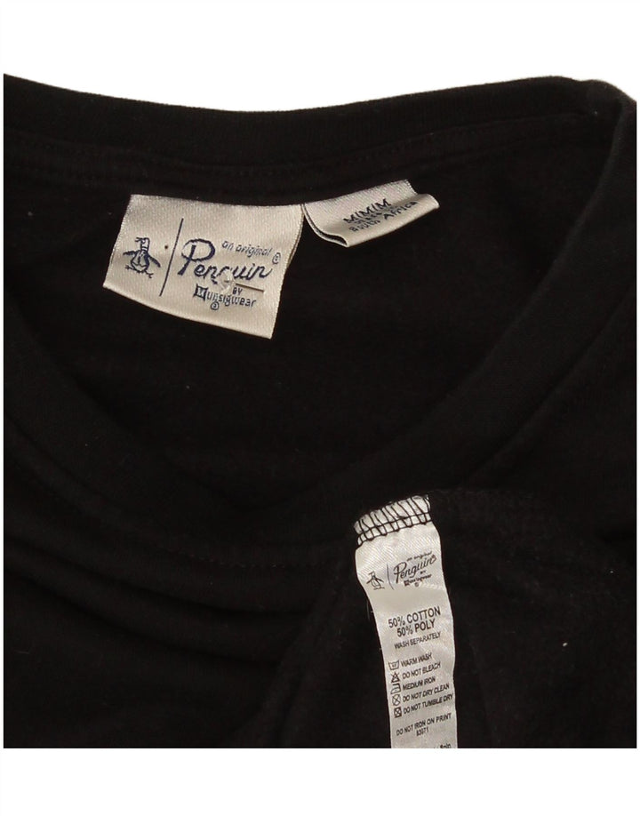 Penguin moletom masculino jumper médio algodão preto