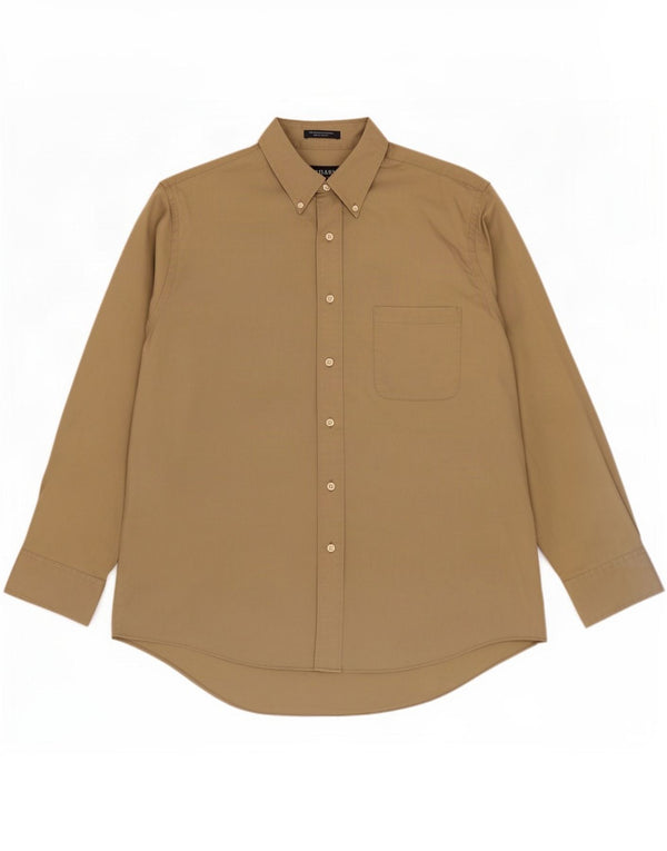 Camisa masculina Chaps tamanho 17 1/2 XL algodão cáqui