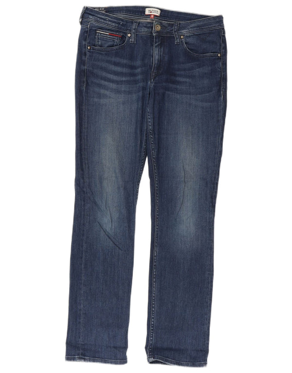 Jeans Tommy Hilfiger feminino cintura média reta W28 L30 algodão azul