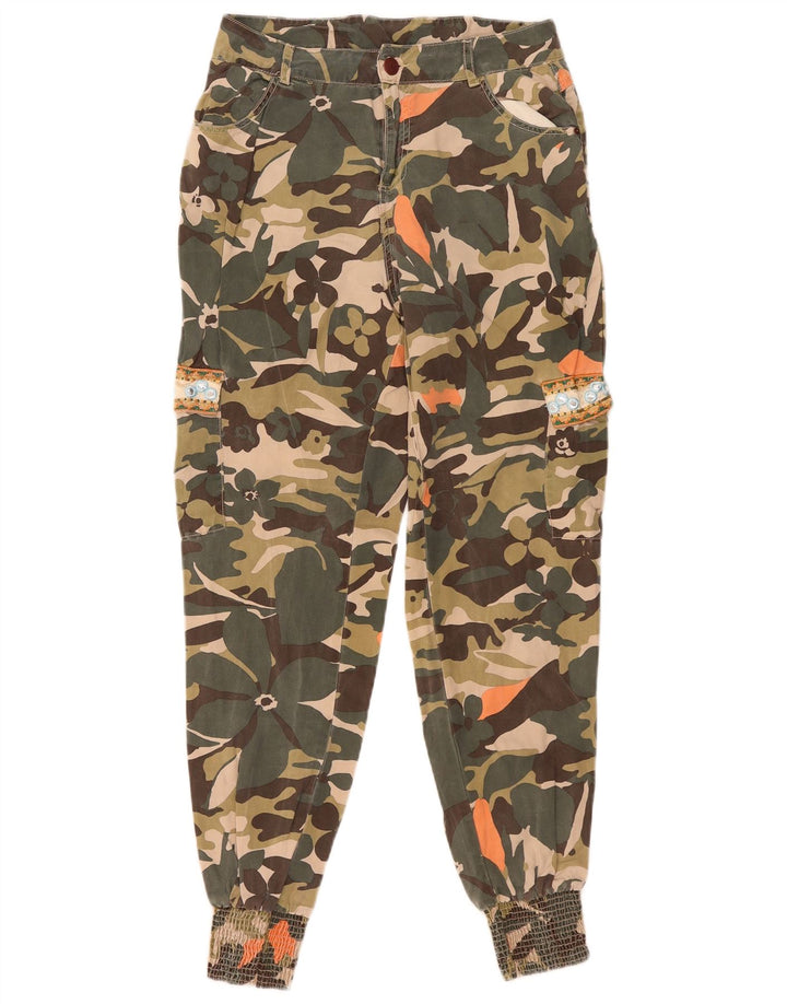 Calça Cargo Feminina Desigual EU 38 Médio W29 L29 Camuflagem Verde