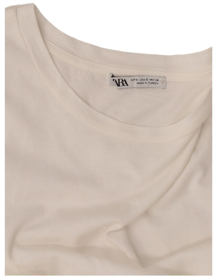 Blusa feminina Zara Top UK 10 pequena branca