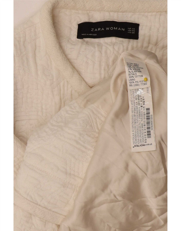 Jaqueta utilitária feminina Zara UK 6 XS poliéster branco